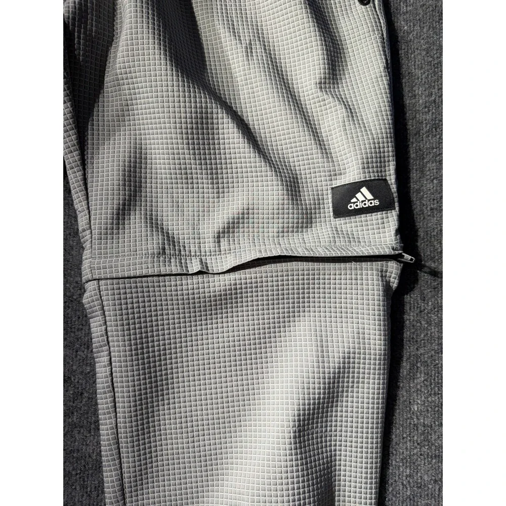 Adidas Mens Zip Off Convertible Track Pants Grey Grid Joggers S94795 Large